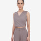 Light Brown Wrap Top