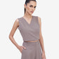 Light Brown Wrap Top
