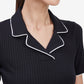 Black Lapel Collar Top