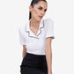 White Lapel Collar Top