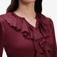Maroon Ruffle Top