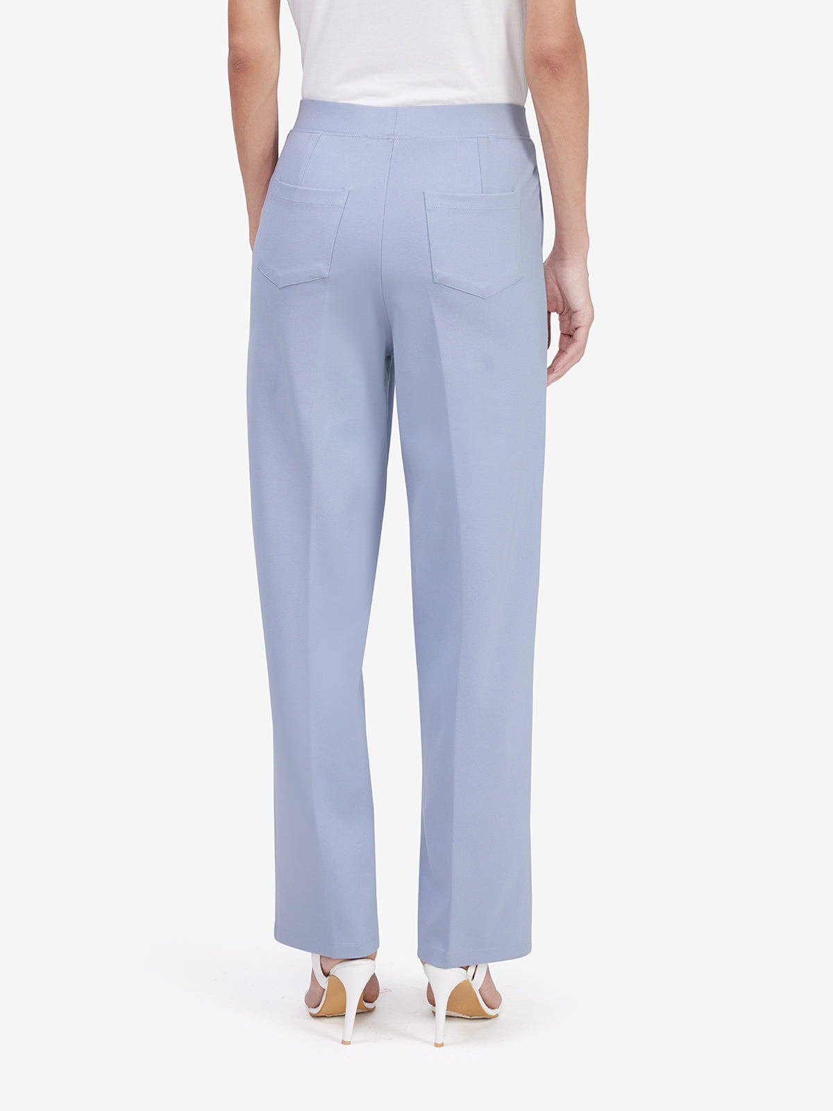 Powder Blue Slip On Trouser