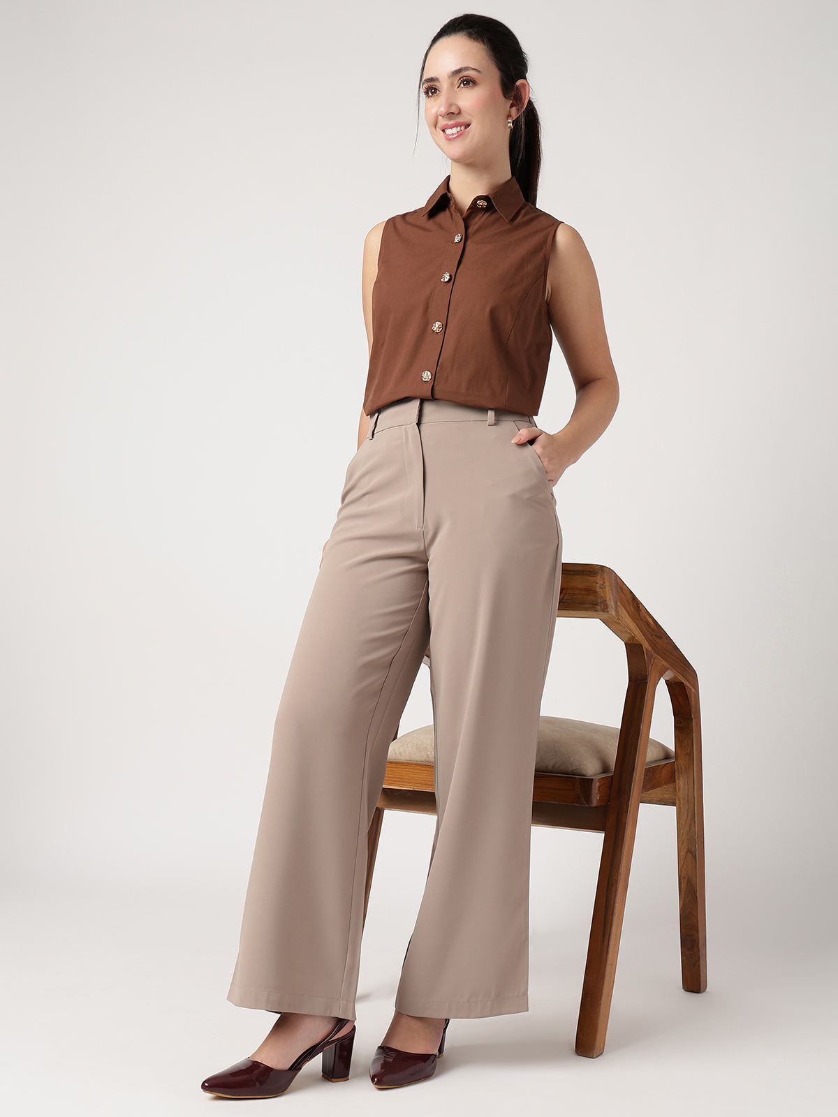 BreezeFlow Fawn Wide Leg Pants