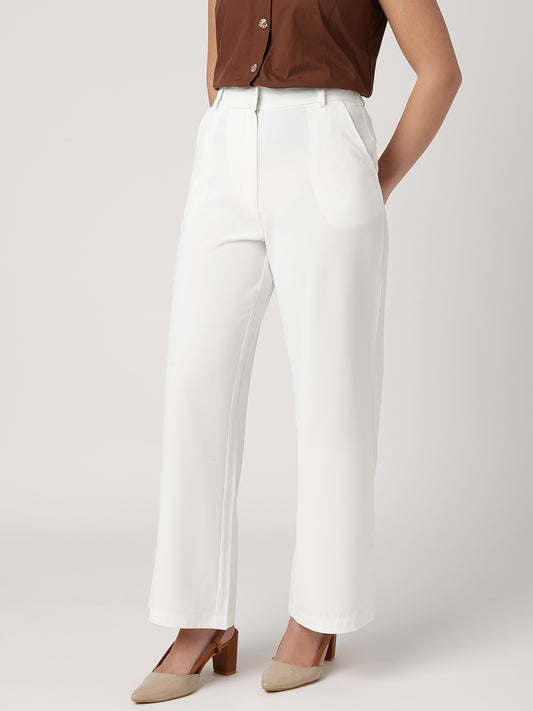 BreezeFlow White Wide Leg Pants