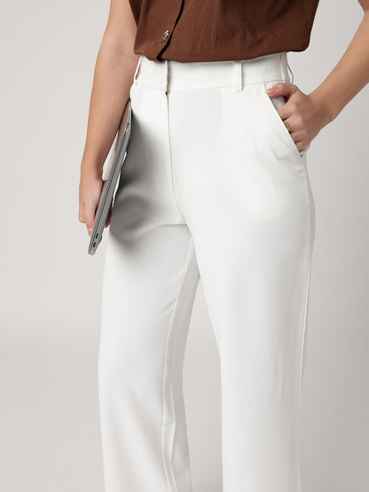 BreezeFlow White Wide Leg Pants