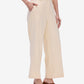 Beige Wide Leg Trousers