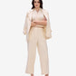 Beige Wide Leg Trousers