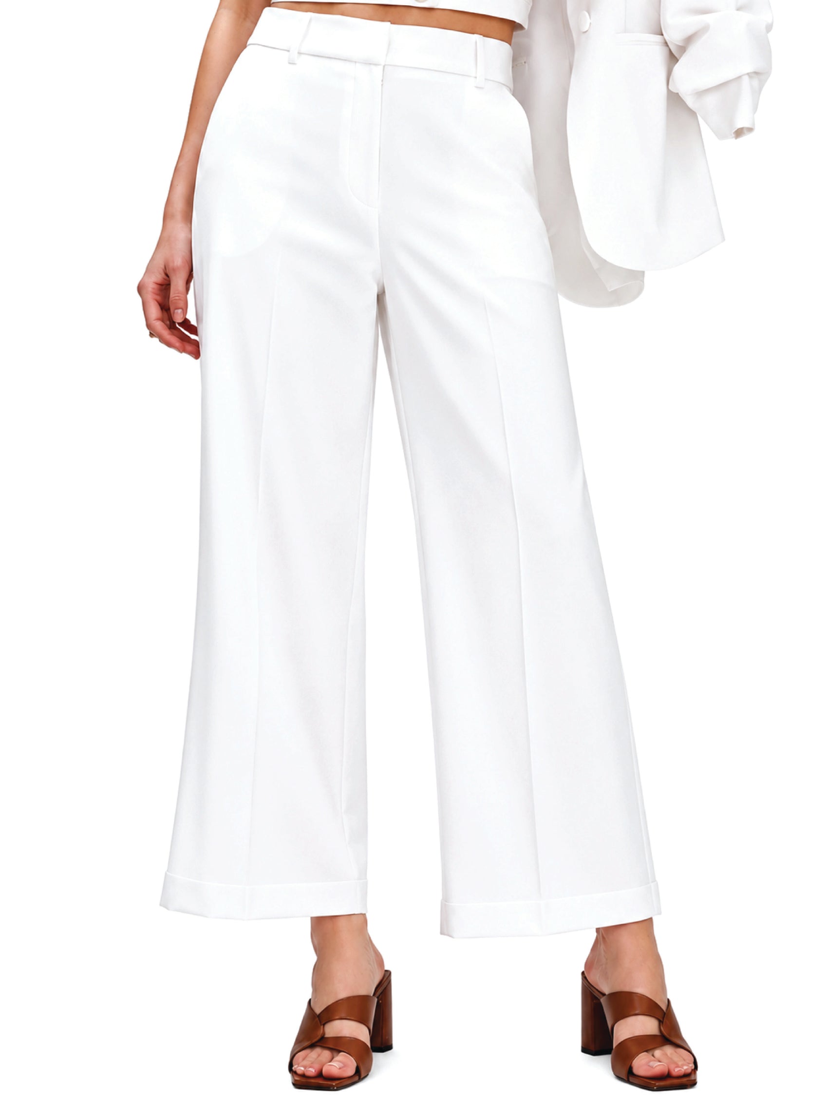 White Wide Leg Trousers