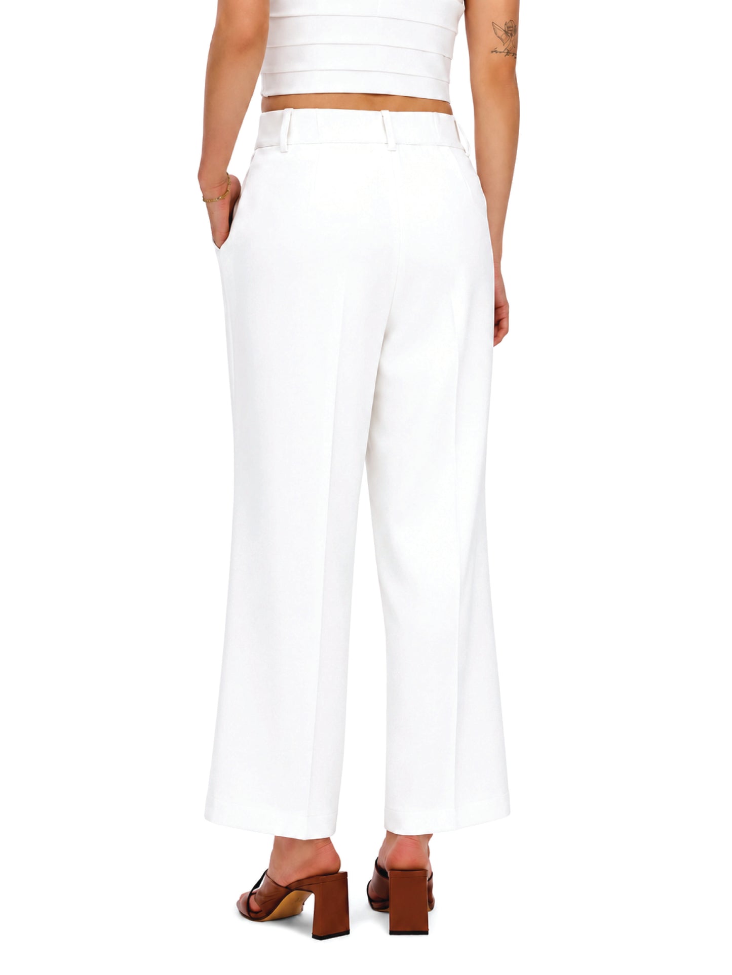 White Wide Leg Trousers