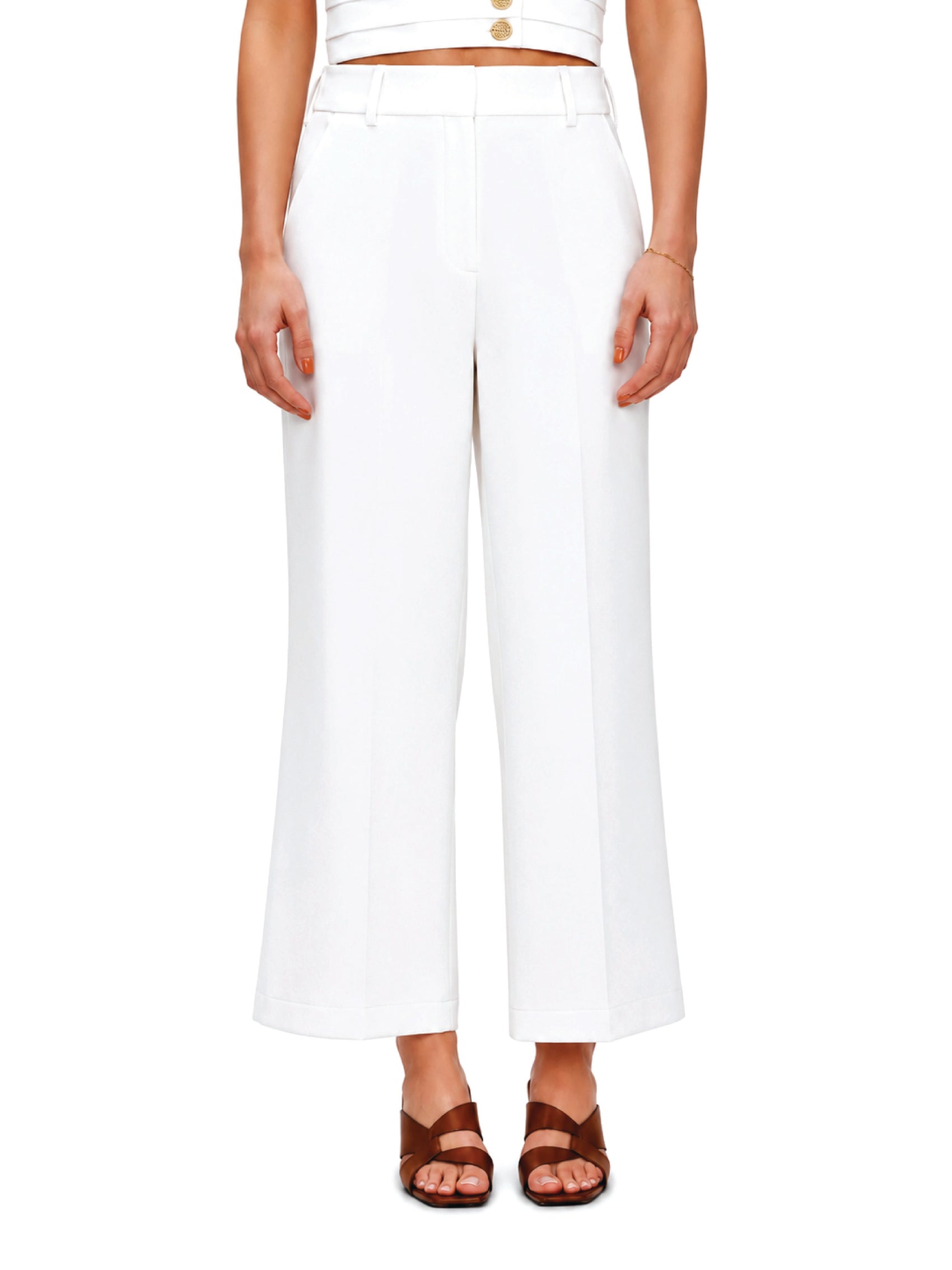 White Wide Leg Trousers