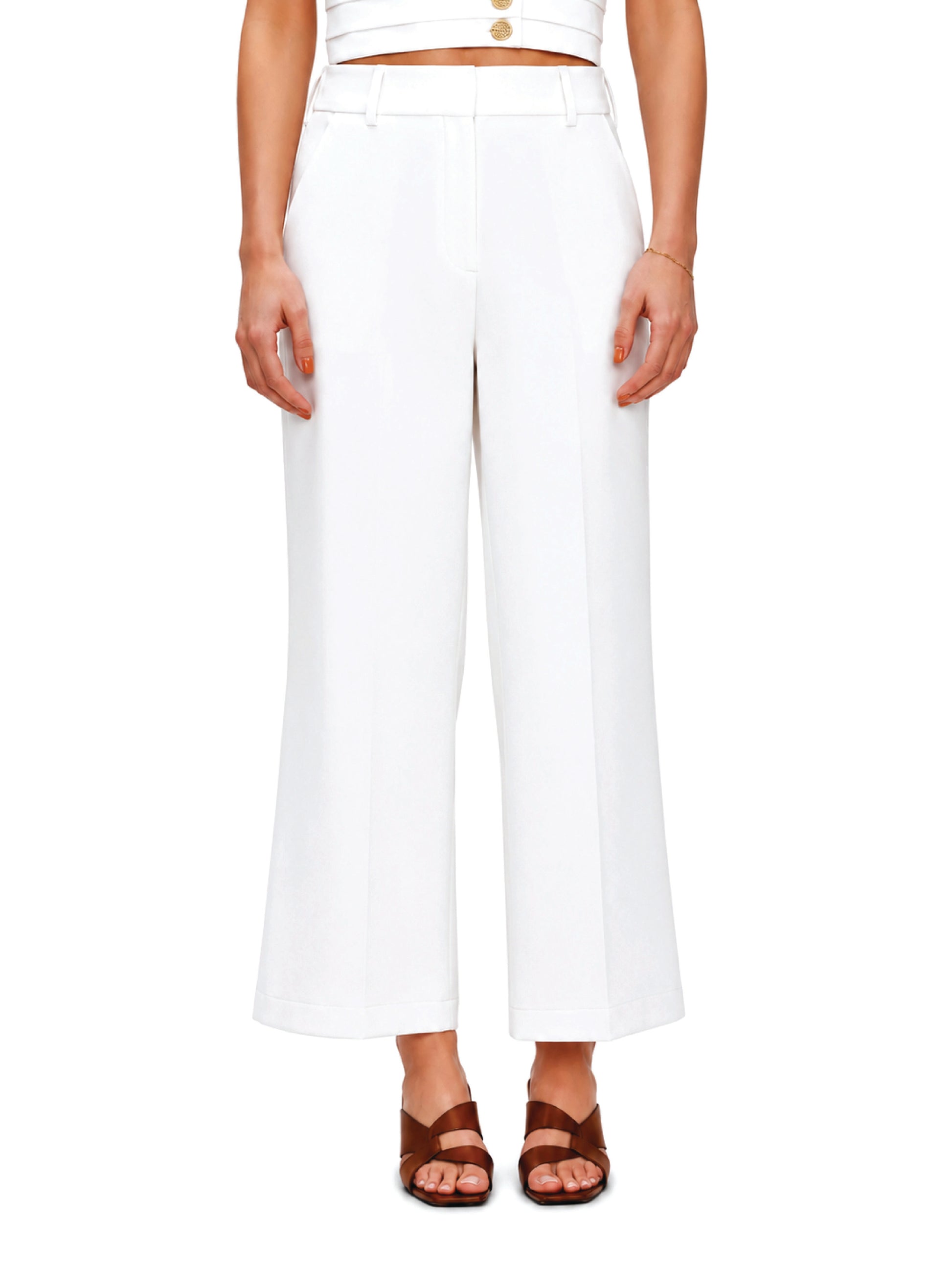 White Wide Leg Trousers