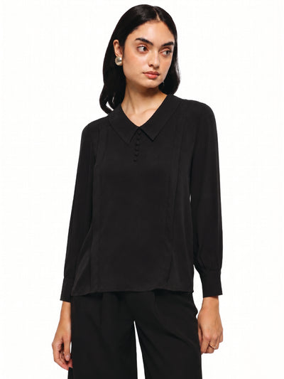 Black Pintuck Top