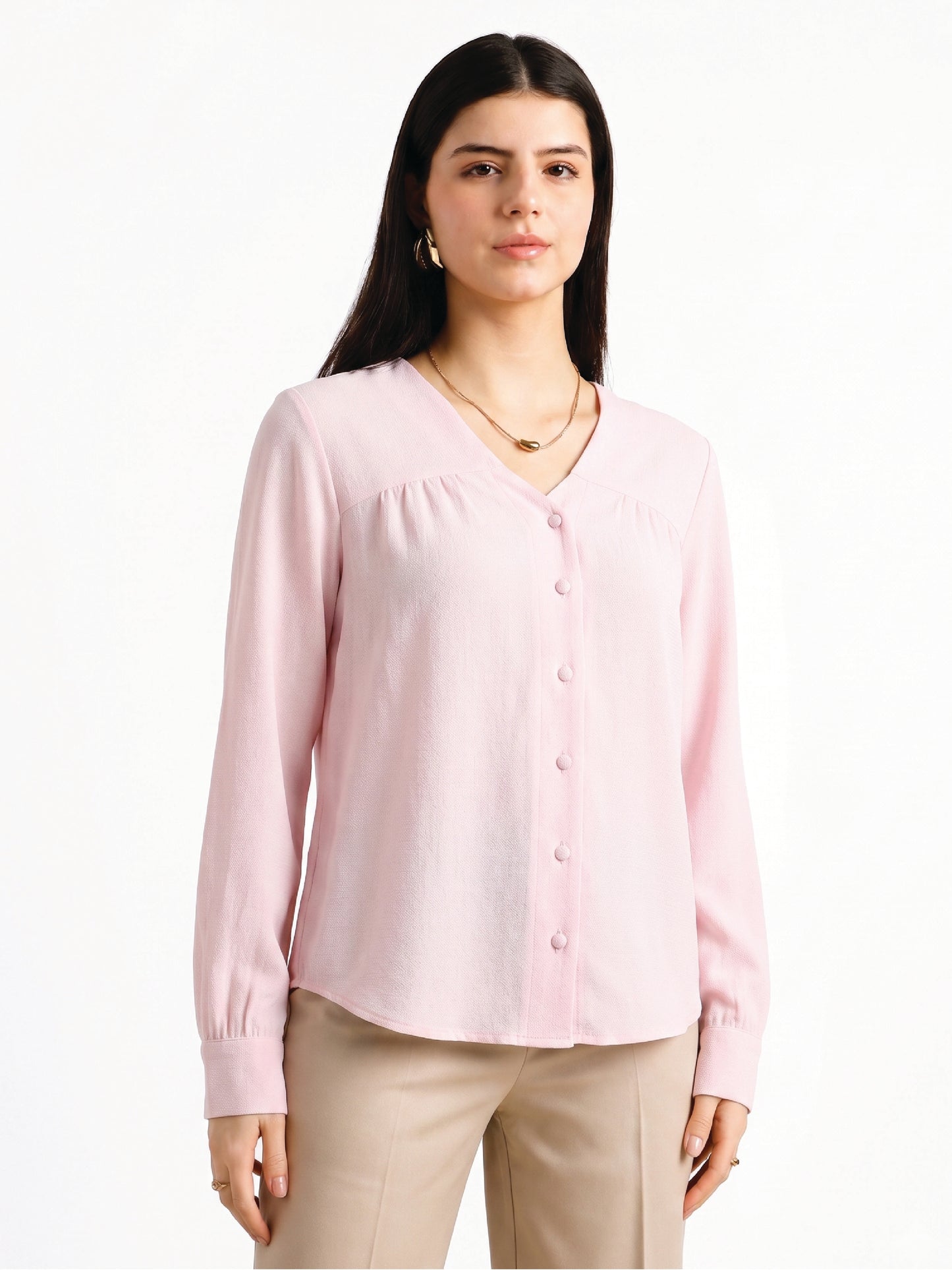 Pink V-Neck Top