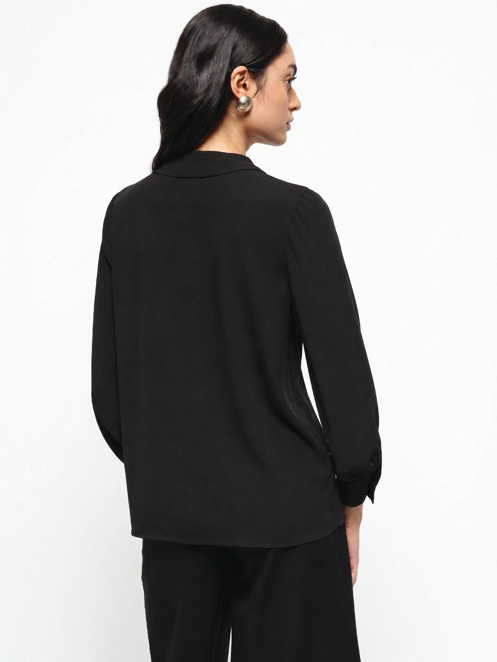 Black Pintuck Top