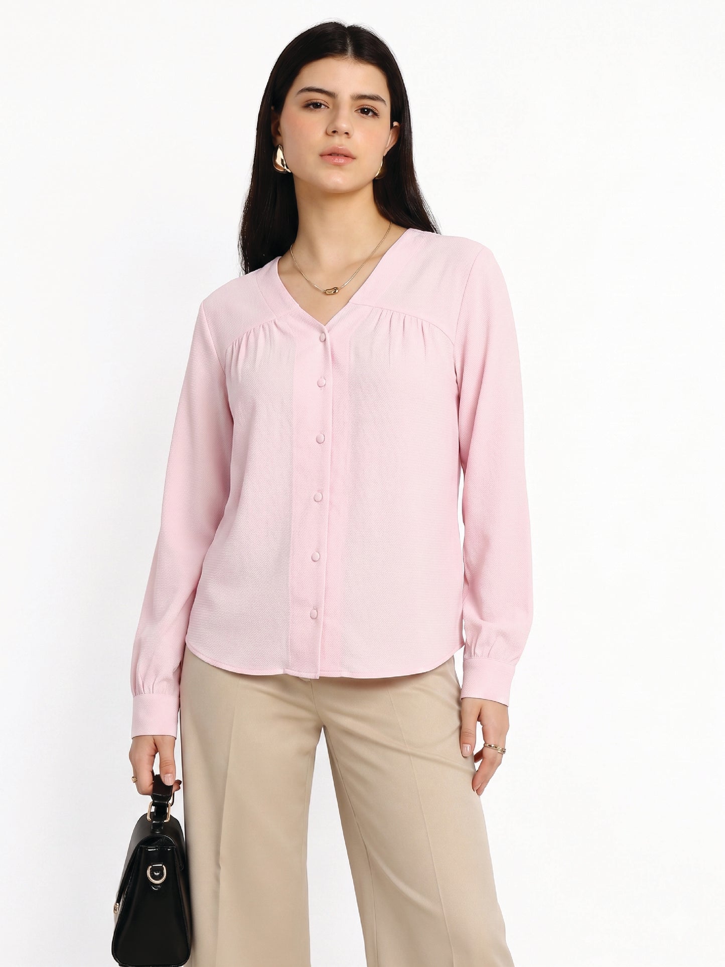 Pink V-Neck Top