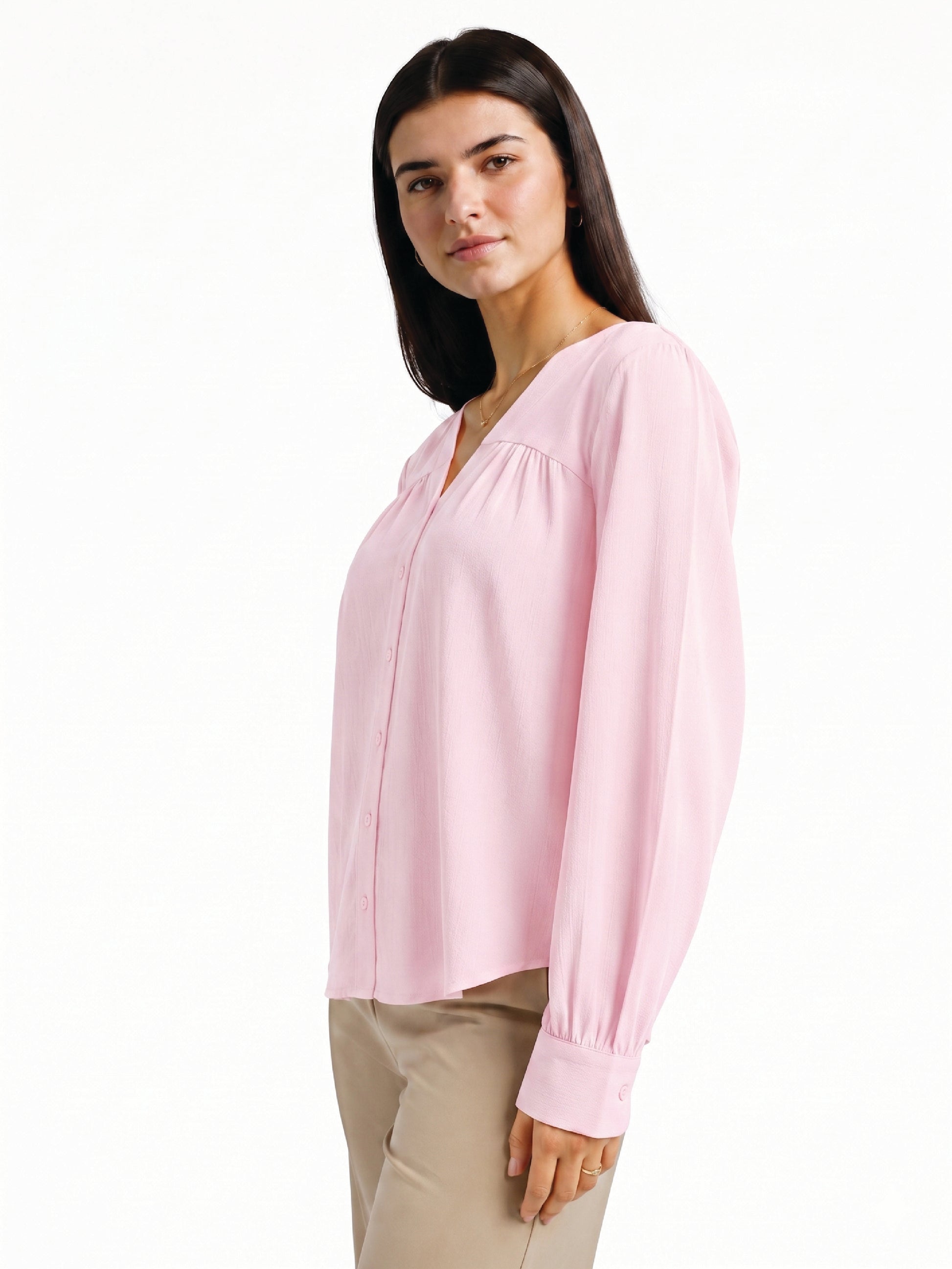 Pink V-Neck Top