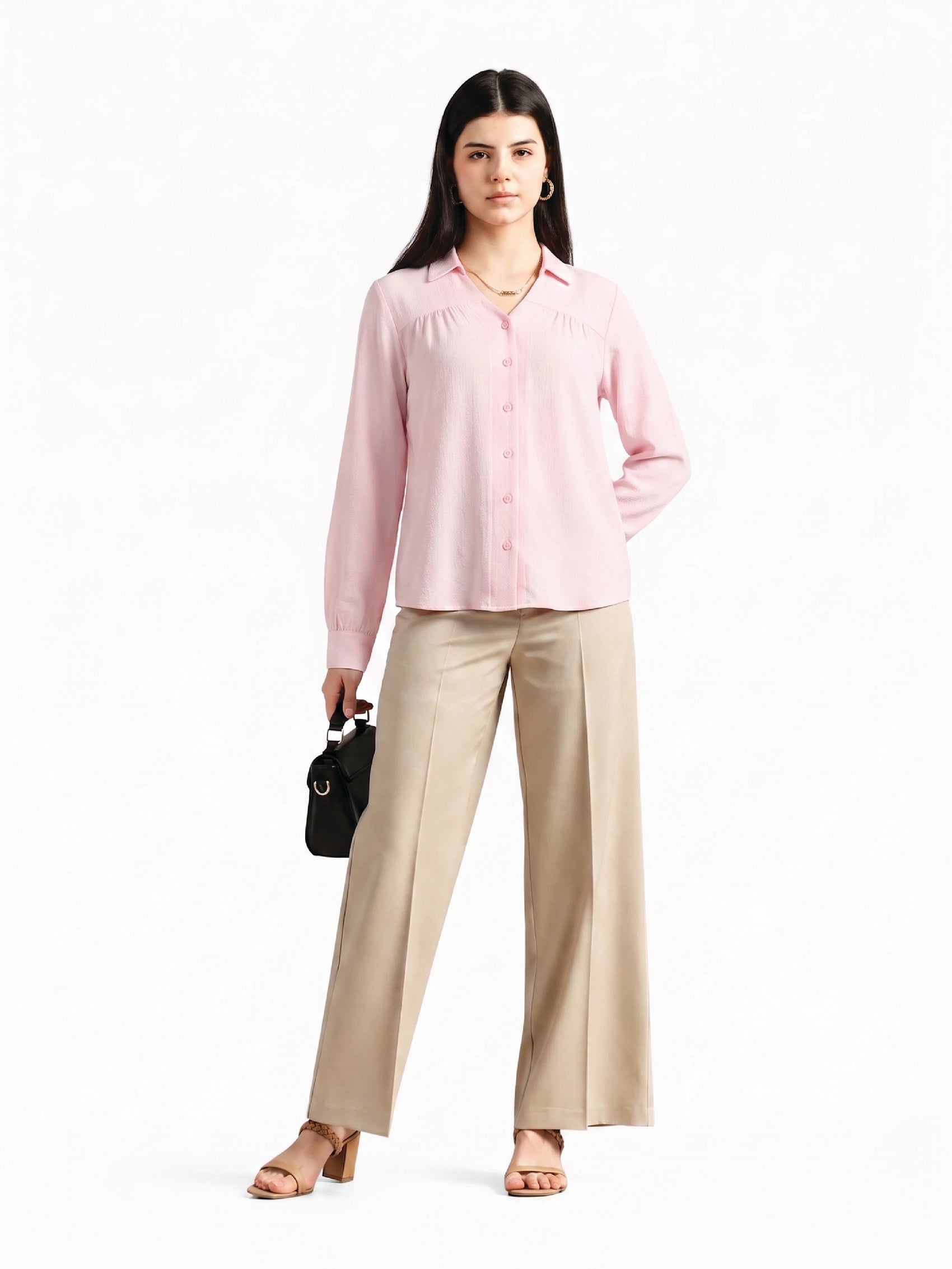 Pink V-Neck Top