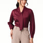 Maroon Tie-Up Satin Top