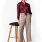 Maroon Tie-Up Satin Top