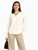 Cream V-Neck Top