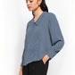 Blue Pintuck Top