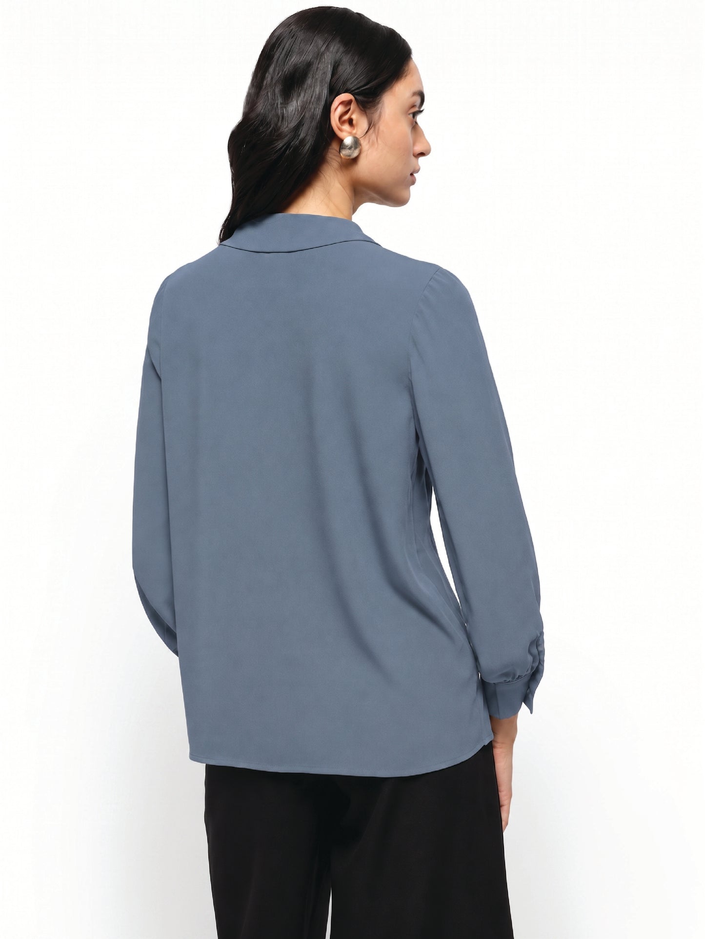 Blue Pintuck Top