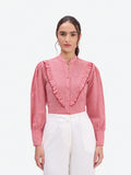 Red Victorian Ruffle Shirt