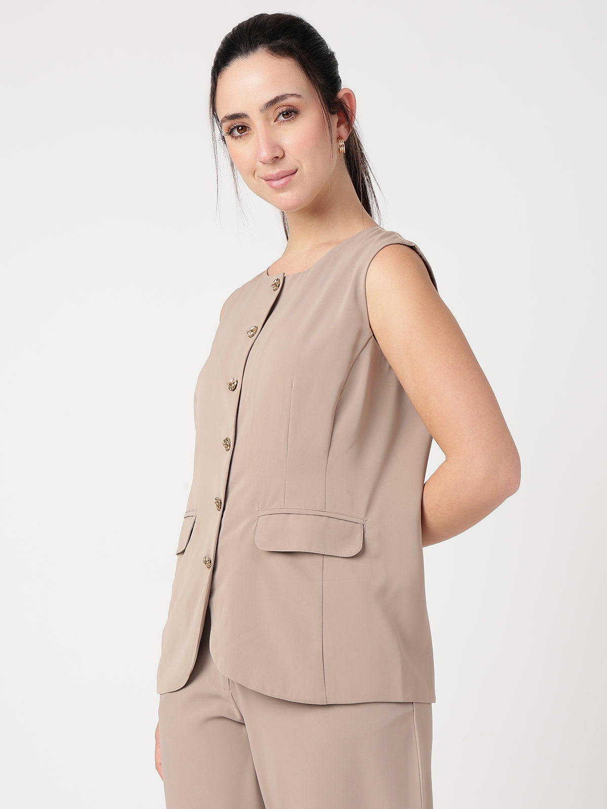 Fawn Tailored Waistcoat
