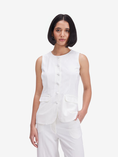 White Tailored Waistcoat