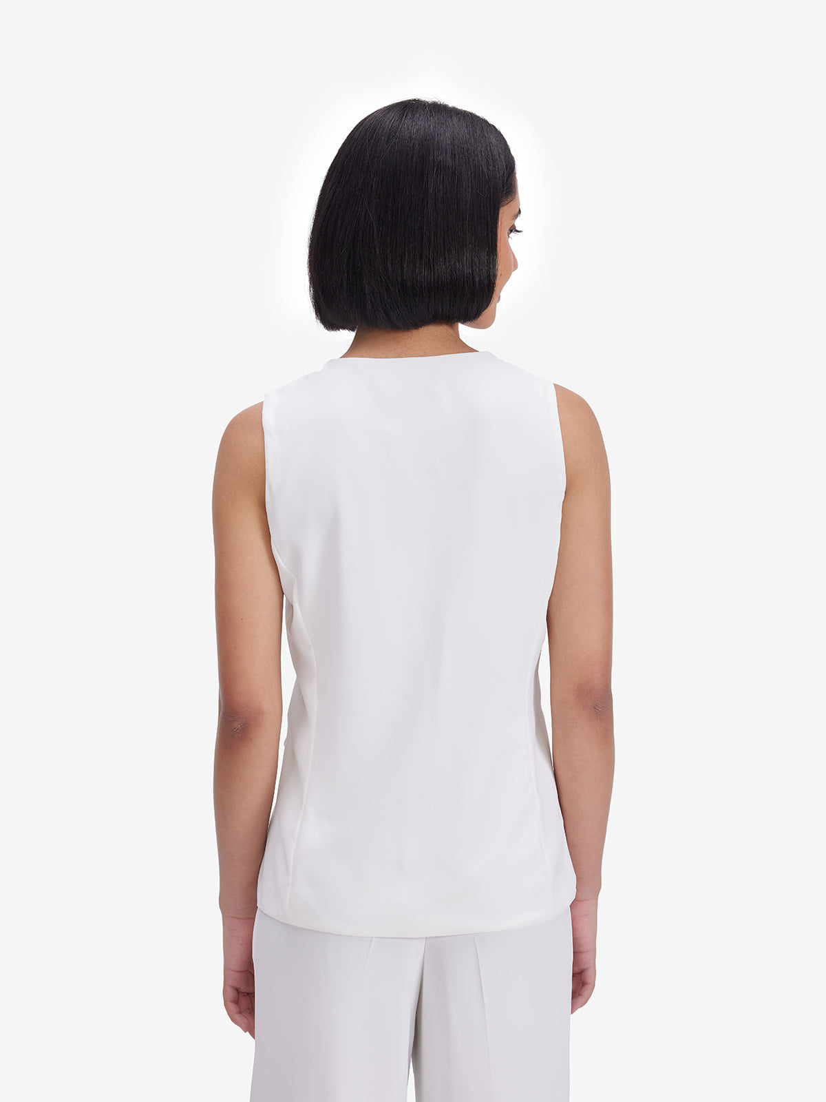 White Buttoned Tailored Waistcoat