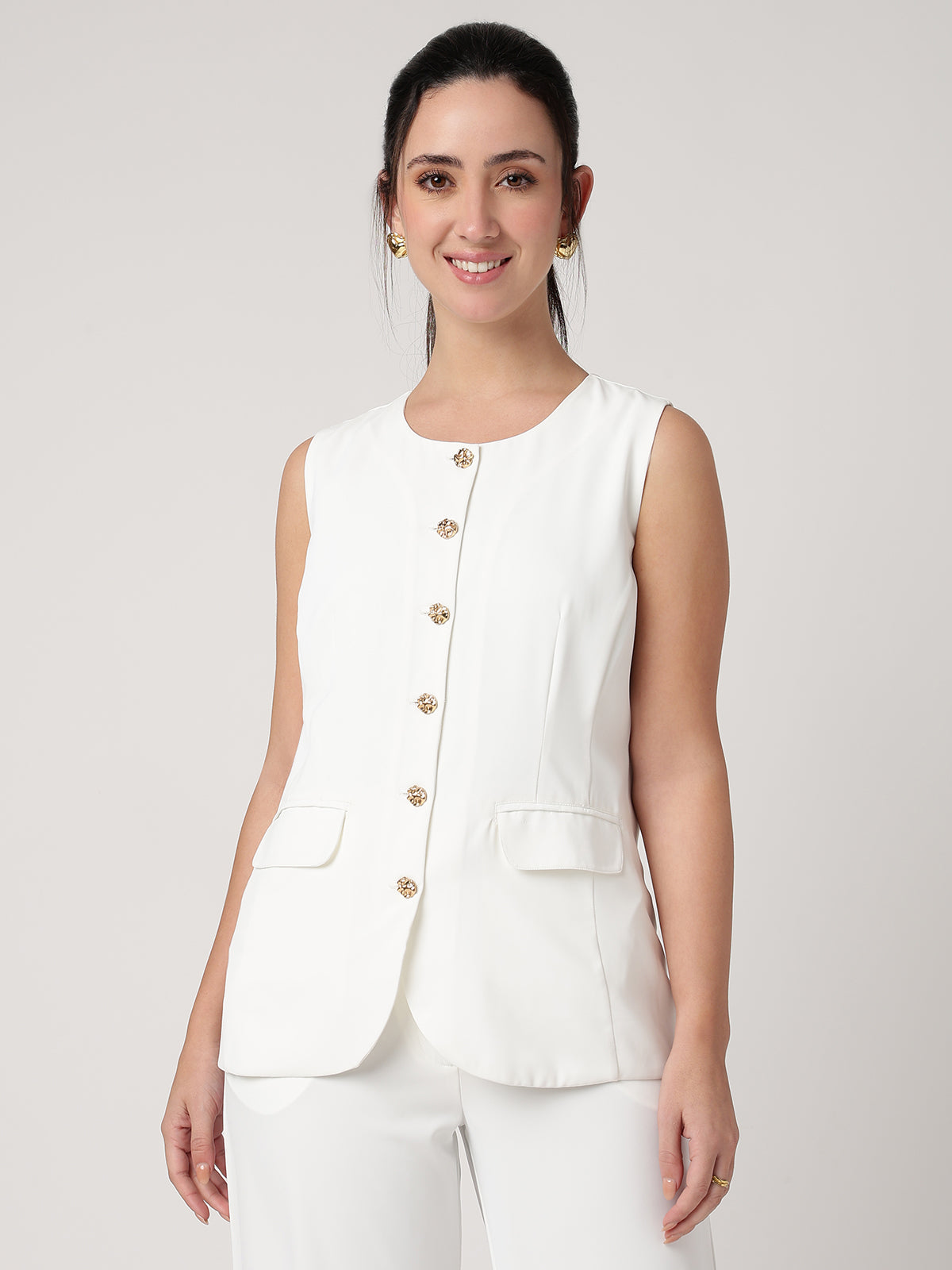 White Tailored Waistcoat
