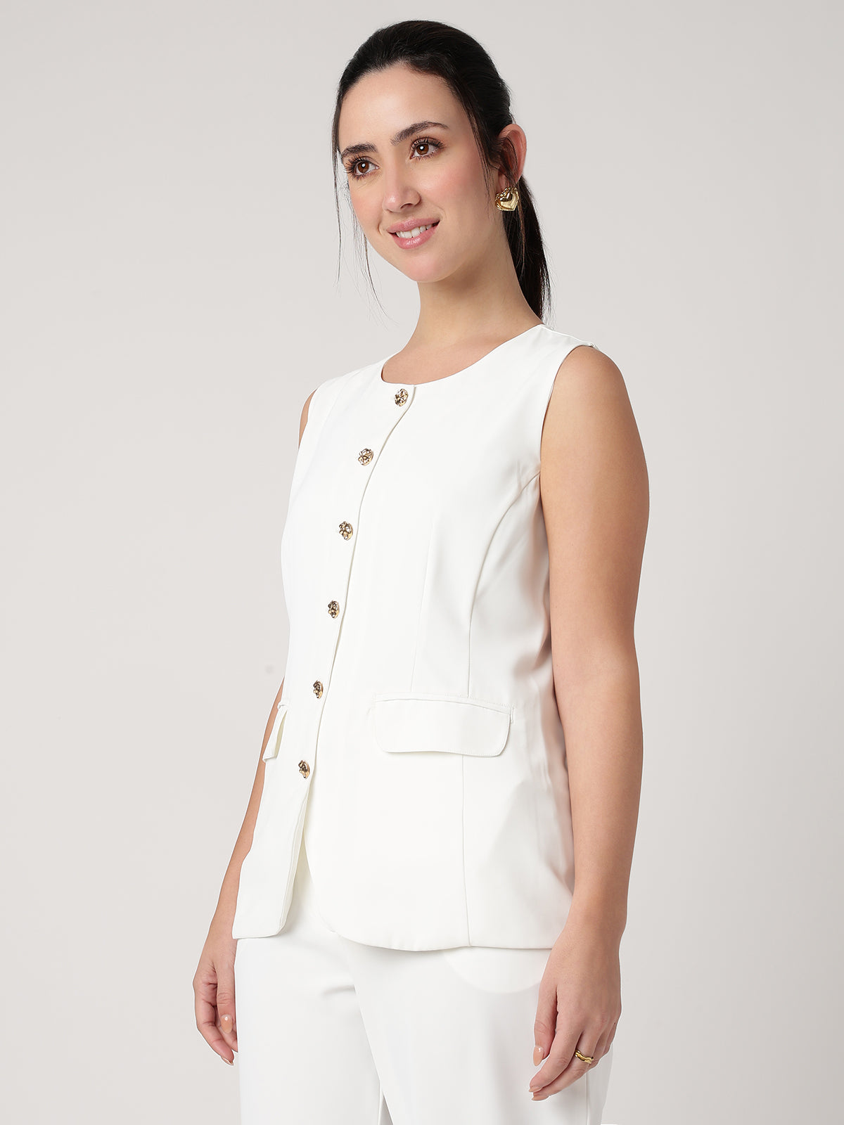 White Tailored Waistcoat