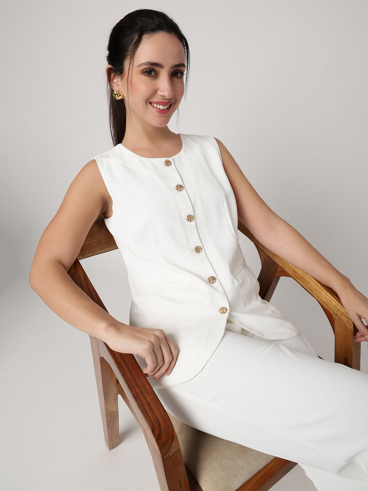 White Tailored Waistcoat