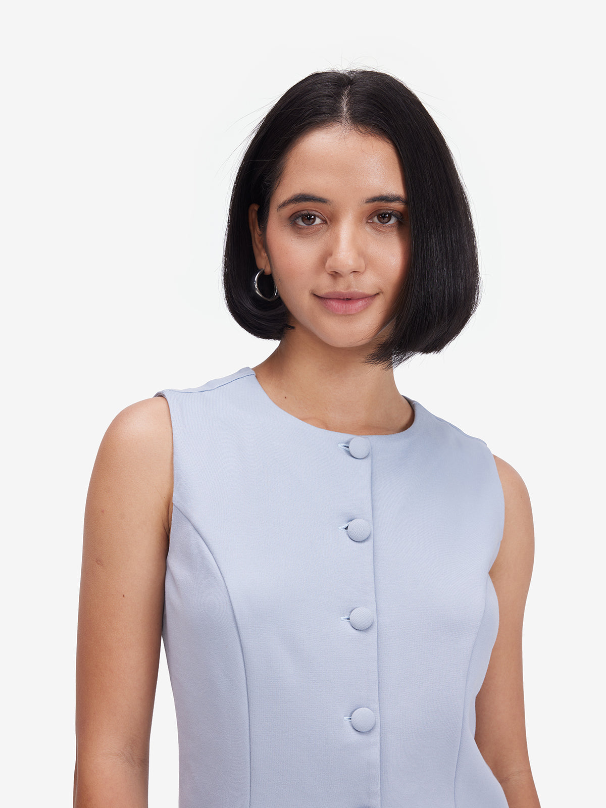 Powder-Blue Buttoned Waistcoat