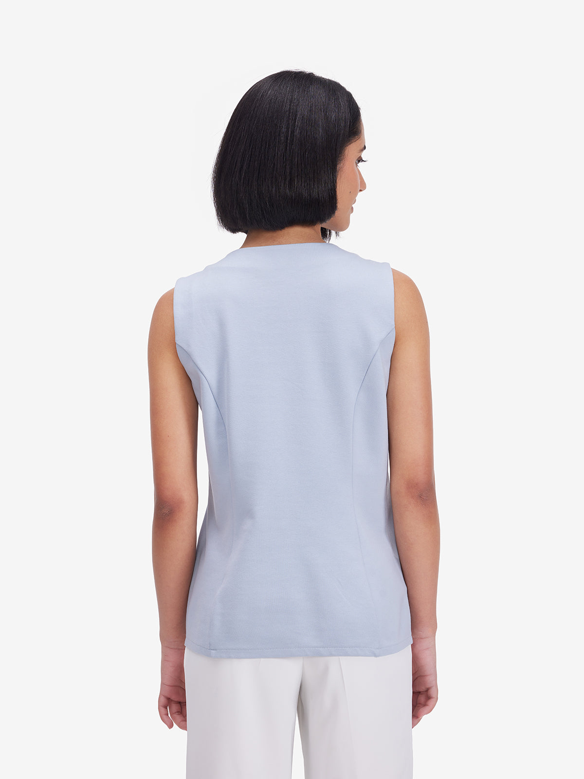 Powder-Blue Buttoned Waistcoat