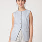 Statement Buttoned Powder-Blue Waistcoat