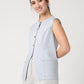 Statement Buttoned Powder-Blue Waistcoat