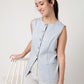 Statement Buttoned Powder-Blue Waistcoat