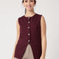 Statement Buttoned Wine Waistcoat