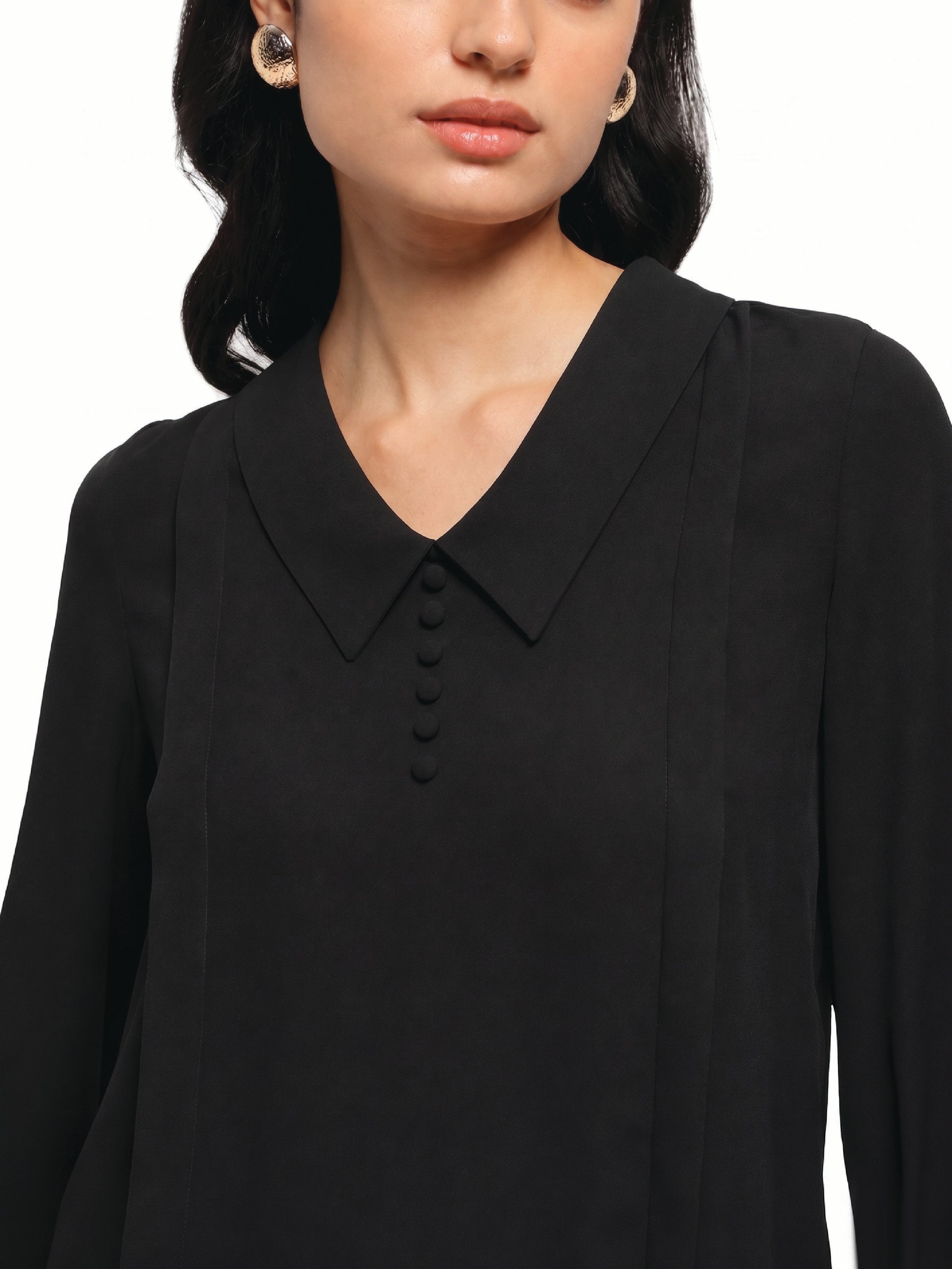Black Pintuck Top