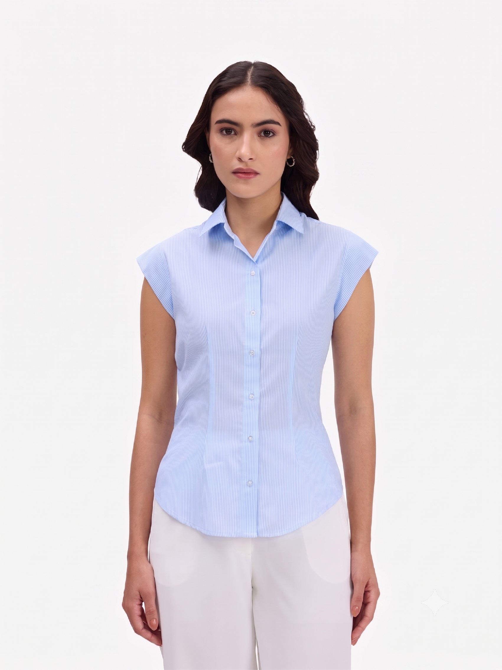 Blue Striped Cotton Shirt