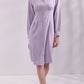 Mauve Vintage A-line Buttons O-Neck Dress
