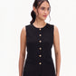 Black Buttoned  Waistcoat